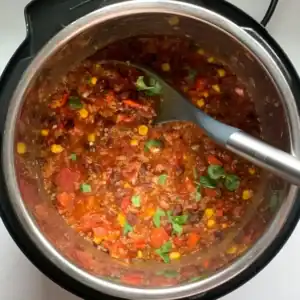 A hearty one‑pot vegetarian chili using quinoa and beans, built from pantry staples and ideal for make‑ahead meals.