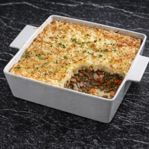 A herby blend of lentils and potatoes baked into a savoury casserole that's sure to satisfy